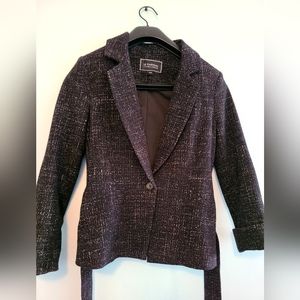 Le Château Tweed Blazer XS Tie Waist Black Speckled